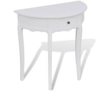 Console avec tiroir Demi-ronde Blanc - JILI - BEST - Elégance - Chic - 35 cm - 120 cm - 76 cm