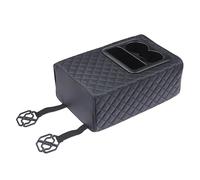 Console Box - Leather & Memory Foam, 14.37x9.64x5.51in Seat Console Truck Organizer | Back Seat Storage With Cup Holder Multi-Compartment Design, Automotive Interior Accessory For SUVs, Trucks, Sedans