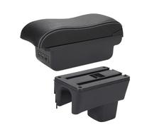 console centrale accoudoir Pour Suzuki Pour Swift 2005-2025 Accoudoir Voiture Surface Incurvée Boîte Rangement Facile(B3 Black white 3USB)