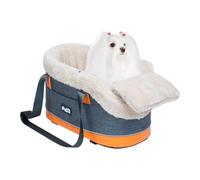 Console Centrale De Siège De Voiture Pour Chien - Siège Confortable En Velours De Lin, Ceinture De Sécurité Pour Animaux De Compagnie, Petits Chiens Et Chats, Sac De Rangement Pour Voiture, Sac De Voy