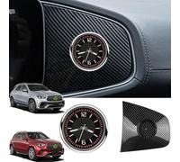 Console Centrale de Voiture Horloge Montre À Quartz Garniture de Couverture pour Mercedes-Benz GLE 350 450 53 Coupé GLS AMG 63 2020-2024 W167 X167 V167 Fibre de Carbone Intérieur Accessoire