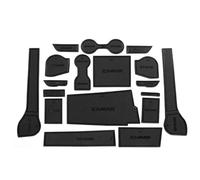 Console Centrale Tapis Antidérapant pour Isuzu Dmax D-Max 2021 2022 2023+ Modification Intérieure 18 Pièces Silicone Voiture Porte Fente Rainure Tapis Tasse Coussinets Combo Ensemble(R-Black)