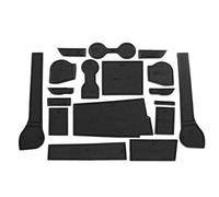 Console Centrale Tapis Antidérapant pour Isuzu pour Dmax D-Max 2021-2023+ 18 Pièces Silicone Voiture Porte Fente Rainure Tapis Tasse Coussinets Combo Ensemble Modification Intérieure(RHD-Black)