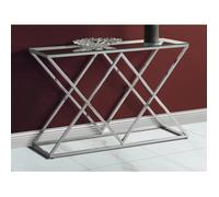 Console CHARLOTTE de Pascal MORABITO - Verre trempé et acier - Chromé