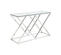 Console CHARLOTTE de Pascal MORABITO - Verre trempé et acier - Chromé