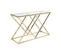 Console CHARLOTTE - Verre trempé et acier - Doré