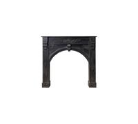 Console cheminée en pin noir, droit, design minimaliste - Chehoma, Beaulieu - 106x21x100 cm