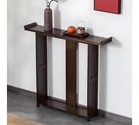 Console classique en rotin pour entrée et salon, table de canapé de rangement avec étagère, meuble d'entrée élégant (120 x 20 x 90 cm)
