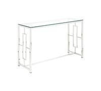 Console CLOTILDE de - Verre trempé et acier - Chromé