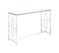 Console CLOTILDE - Verre trempé et acier - Chromé