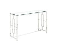 Console CLOTILDE - Verre trempé et acier - Chromé