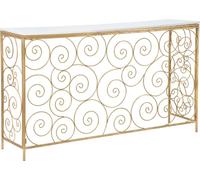 Console Console Spiral 140 x 36 x 82 cm Métal Marbre Or Blanc