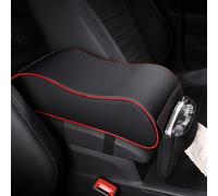Console Coussin Accoudoir Voiture pour Audi Q2 2017-2026 Rehausseur Centrale Support Bras avec Poche Rangement Accessoire Intérieur,BlackRed
