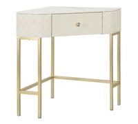Mauro Ferretti - Console d'angle effet matelassé Sharon 84.5 x 60 x 77 cm Blanc et Doré G