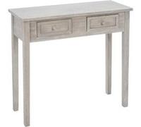 Console de 2 Tiroirs en bois blanchi - L80 x P30 x H76 cm - PEGANE - blanc