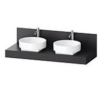 Console de balcon Duravit BA90680IAIA0000 140 x 55 x 37 cm, 2 découpes, vasque des deux côtés, structure lave, composite minéral