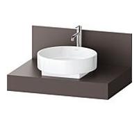 Console Balcoon Duravit rectangulaire, 1 découpe au centre , 800x550x370mm, BA90560IGIG0000, Couleur: Marron ardoise