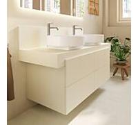 Console de balcon Duravit BA90610IDID0000 140 x 55 x 37 cm, 2 découpes, vasque des deux côtés, ivoire mat