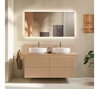 Console de balcon Duravit BA90610IHIH0000 140 x 55 x 37 cm, 2 découpes, vasque des deux côtés, Terraccino mat