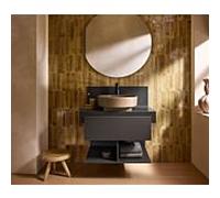 Console de balcon Duravit BA90630IAIA0000 80 x 55 x 37 cm, découpe 2000 , centre du bassin, structure de lave, composite minéral