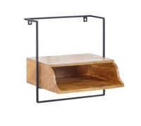 Console de chevet murale WOHNLING 44x45x35 cm Table de chevet en bois massif de manguier, armoire de chevet avec étagère, étagère murale suspendue pour lit boxspring, console murale Chevets suspendus