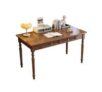 Console de coiffeuse en bois avec tiroir, pieds de broche, table d'étude en bois d'hévéa, poste de travail spacieux pour chambre à coucher et salon, 76,2 cm de haut, finition noyer