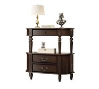 Console de Ferme à 3 tiroirs, Table d'entrée en Bois Rustique(Black,L)
