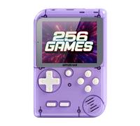 Console de jeu portable Amstrad Transparent Mauve avec 256 jeux et batterie rechargeable