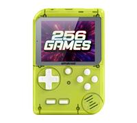 Console de jeu portable Amstrad Transparent Vert avec 256 jeux et batterie rechargeable