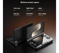 Console de jeu portable AYN Thor Clamshell 6'' 120Hz AMOLED Snapdragon 8 Gen 2 Sortie DP 4K Batterie 6000mAh Console de jeu rétro Hall Stick noir