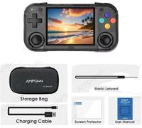Console de jeu portable, écran 2,8 pouces, résolution 640 x 480, jusqu'à 512 Go de mémoire extensible, noir cristal, 64G(jeux 6K)