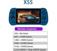Console de jeu portable, écran 5,5 pouces, bibliothèque de jeux 510PSP, BLEU, 512G seulement 510PSP