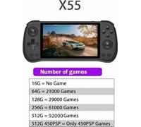Console de jeu portable, écran 5,5 pouces, bibliothèque de jeux 510PSP, NOIR, 512G seulement 510PSP