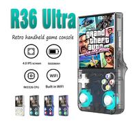 Console de jeu portable R36 ULTRA, système open source Linux HD4 pouces, écran IPS haute définition, lecteur vidéo de jeu rétro Purple-128G