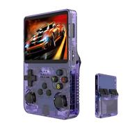 Console de Jeu Portable R36S, Console de Jeu Contient 15000+/21000+ Jeux rétro, équipée d'un système Linux Open Source, Portable avec 64/128 Go intégré, Lecteur vidéo de Poche Portable(Purple,64G)