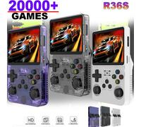 Console de jeu Portable R36S, écran IPS de 3.5 pouces, 128 go, rétro classique, système Arkos, lecteur de jeu vidéo de poche Portable Purple 64G