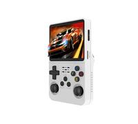 Console de jeu portable R36S Ecran IPS de 3,5 pouces Système Linux 11 Emulateur 64 Go Blanc