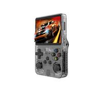 Console de jeu portable R36S Ecran IPS de 3,5 pouces Système Linux 11 Emulateur 64 Go Gris
