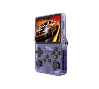 Console de jeu portable R36S Écran IPS de 3,5 pouces Système Linux 11 Émulateur 64 Go Violet transparent