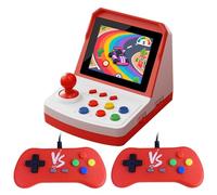 Console de jeu portable rétro A6 Mini lecteur TV avec plus de 1000 jeux classiques - Écran 3,2", sortie TV et mode 2 joueurs - Cadeau d'anniversaire (rouge)