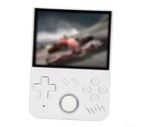Console de jeu portable rétro avec écran de 3,5 pouces et joystick 3D, jeux classiques intégrés, fente pour carte mémoire extensible, convient pour les voyages et le divertissement en famille (blanc)