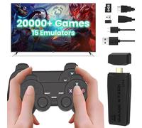 Console de Jeu rétro,4K Game Stick avec Plus de 20 000 Jeux et 15 Émulateurs Intégrés, Console Portable Rétro 2 manettes sans Fil 2,4 GHz,Plug & Play, pour Enfants et Adultes
