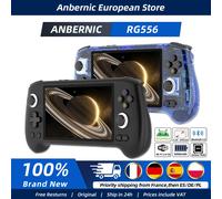 Console de jeu rétro Anbernic RG556 64 bits, système Android 13, Unisoc T820, écran AMOLED 5,48 pouces, joystick Hall, lecteur de jeux, prend en charge DP et WiFi Bluetooth, avec Hall Rocker Blue