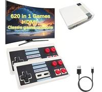 Console de jeu rétro classique avec 620 jeux vidéo classiques, système de jeu portable avec double manettes sans fil, Plug and Play.