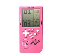 Console de Jeu rétro Grand écran en Brique 9999 en 1 Réservoir/Course/tir Jeu de Puzzle décontracté Difficulté et Vitesse réglables Petites et faciles à Transporter Meilleurs Cadeaux (Rose)