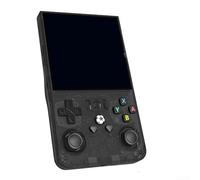 Console de jeu rétro portable, processeur quadricœur 64 bits avec écran IPS HD de 4 pouces pour 6 heures de lecture, prend en charge 15 000 jeux classiques (noir transparent)