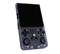 Console de jeu rétro portable, processeur quadricœur 64 bits avec écran IPS HD de 4 pouces pour 6 heures de lecture, prend en charge 15 000 jeux classiques (gris transparent)