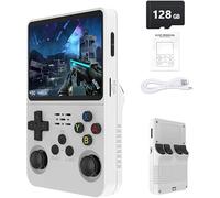 Console de Jeu rétro Portable R36S - Plus de 21 000 Jeux Classiques, écran IPS 3,5", 64 Go/128 Go de Stockage, système Linux (Blanc - 128G)