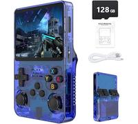 Console de Jeu rétro Portable R36S - Plus de 21 000 Jeux Classiques, écran IPS 3,5", 64 Go/128 Go de Stockage, système Linux (Bleu - 128G)