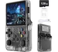 Console de Jeu rétro Portable R36S - Plus de 21 000 Jeux Classiques, écran IPS 3,5", 64 Go/128 Go de Stockage, système Linux (Noir - 128G)